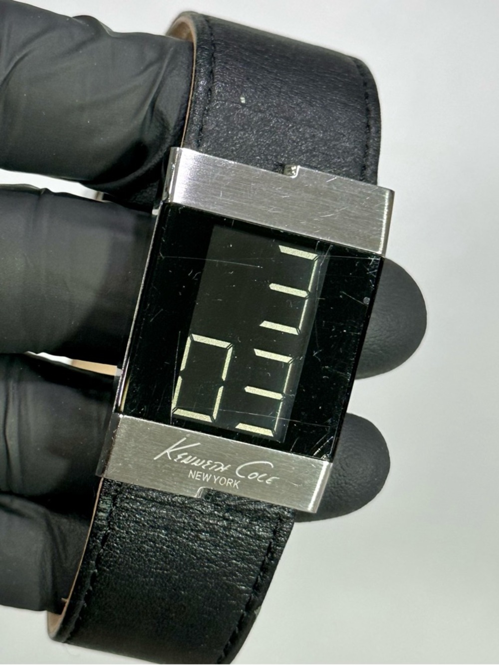 Kenneth Cole KC1296 Digital Tank Silver Stainless Steel Men’s 29mm Quartz Watch